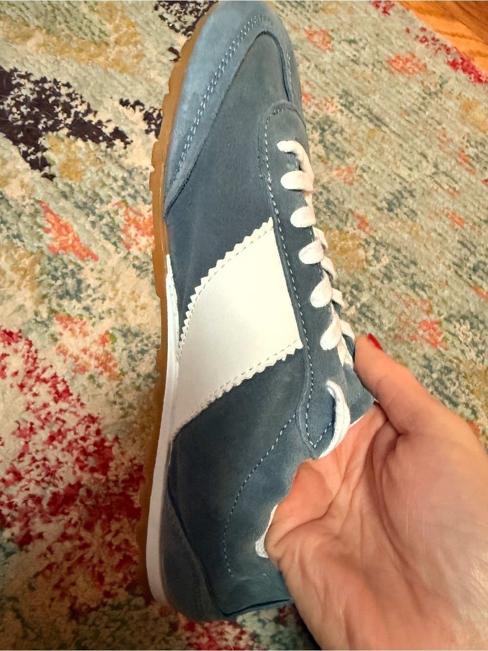 Dolce Vita | Shyla Suede Lace-Up Sneaker in Dusty Blue and White | Sz 8.5 | NWOT
